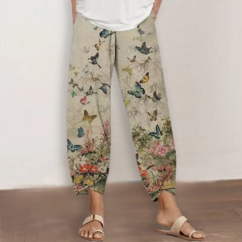 Women's Butterfly Print Trousers Women's Butterfly Print Trousers