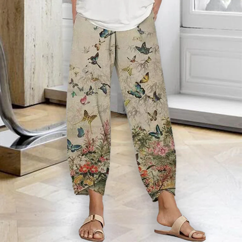 Women's Butterfly Print Trousers Women's Butterfly Print Trousers