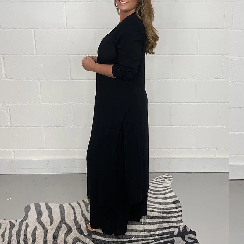 Casual Two Pieces Suit With Long Top & Matching Trouser Casual Two Pieces Suit With Long Top & Matching Trouser