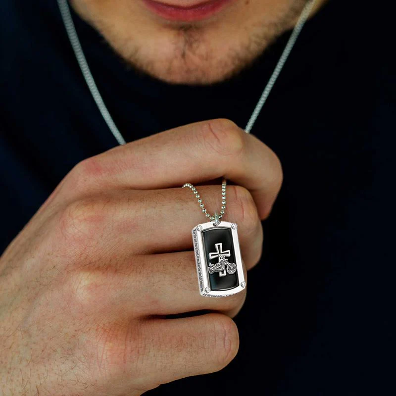 Motorcycle cross pendant necklace Motorcycle cross pendant necklace