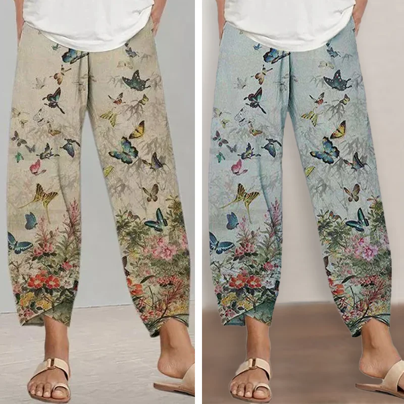 Women's Butterfly Print Trousers Women's Butterfly Print Trousers