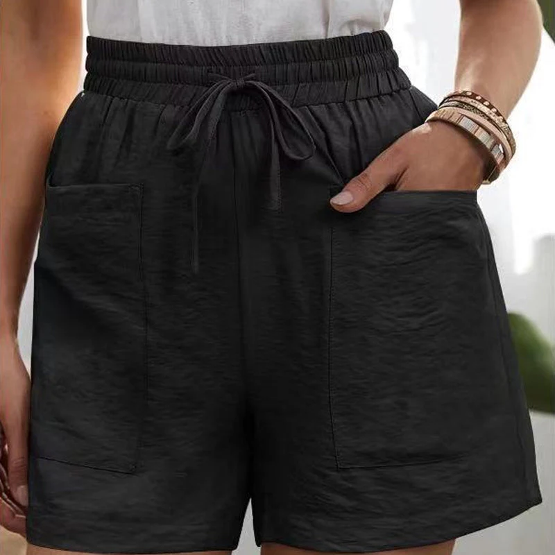 Women's Solid Color Two Pockets Short Trousers Women's Solid Color Two Pockets Short Trousers