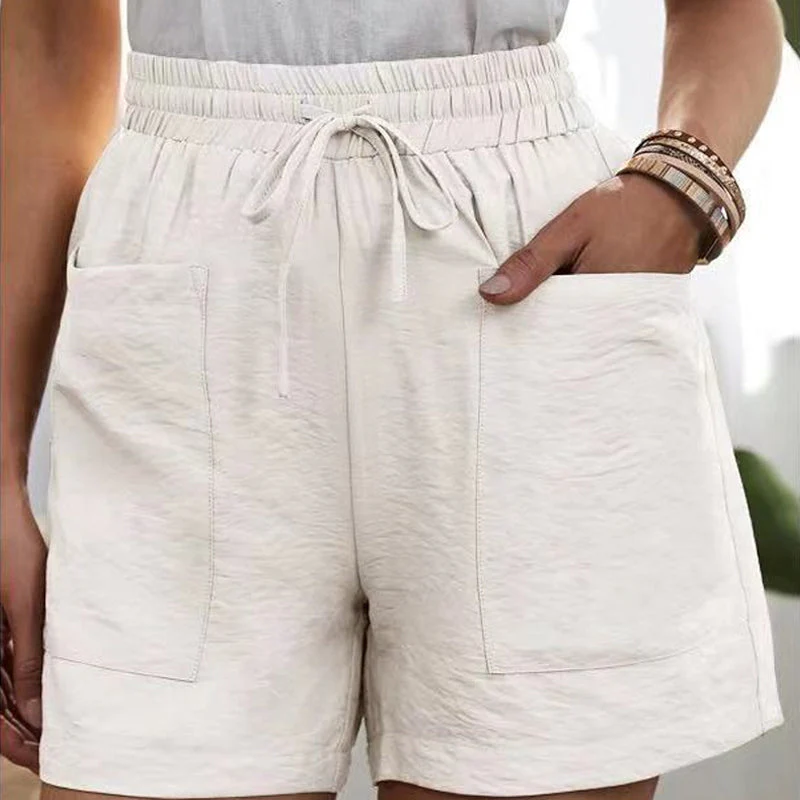 Women's Solid Color Two Pockets Short Trousers Women's Solid Color Two Pockets Short Trousers
