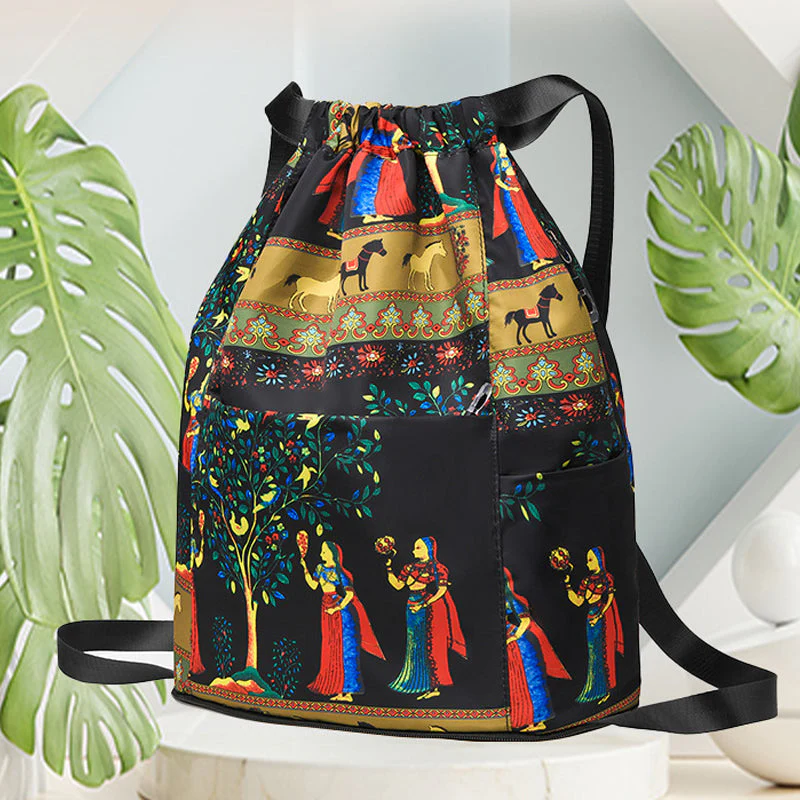 Drawstring Foldable Large Capacity Dry-wet Separation Travel Sports Backpack Drawstring Foldable Large Capacity Dry-wet Separation Travel Sports Backpack