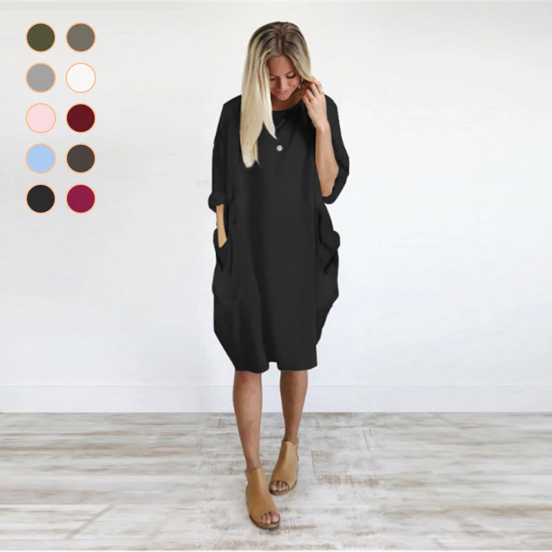Women's Casual Solid O-Outline Dress