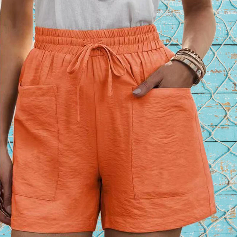 Women's Solid Color Two Pockets Short Trousers Women's Solid Color Two Pockets Short Trousers