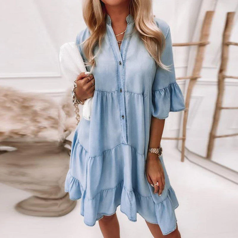 Solid Color Denim Dress Solid Color Denim Dress