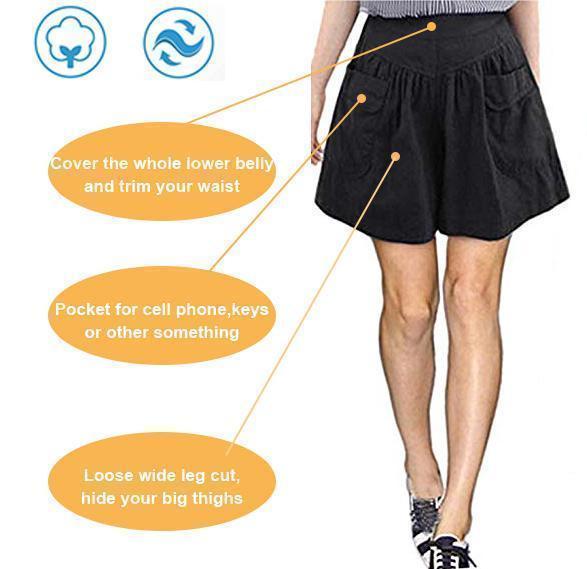 Loose Soft Cotton Wide Leg Pocket Shorts Loose Soft Cotton Wide Leg Pocket Shorts