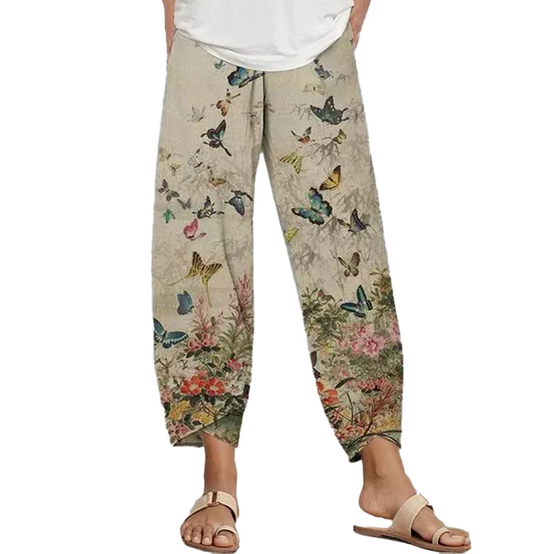 Women's Butterfly Print Trousers Women's Butterfly Print Trousers