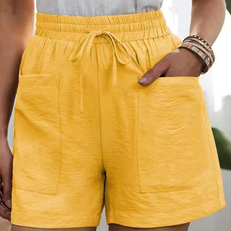 Women's Solid Color Two Pockets Short Trousers Women's Solid Color Two Pockets Short Trousers