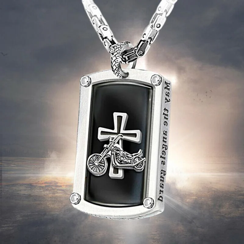 Motorcycle cross pendant necklace Motorcycle cross pendant necklace