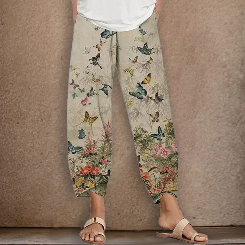 Women's Butterfly Print Trousers Women's Butterfly Print Trousers