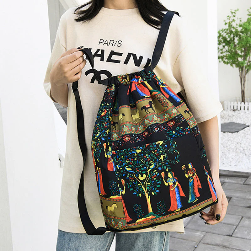 Drawstring Foldable Large Capacity Dry-wet Separation Travel Sports Backpack Drawstring Foldable Large Capacity Dry-wet Separation Travel Sports Backpack