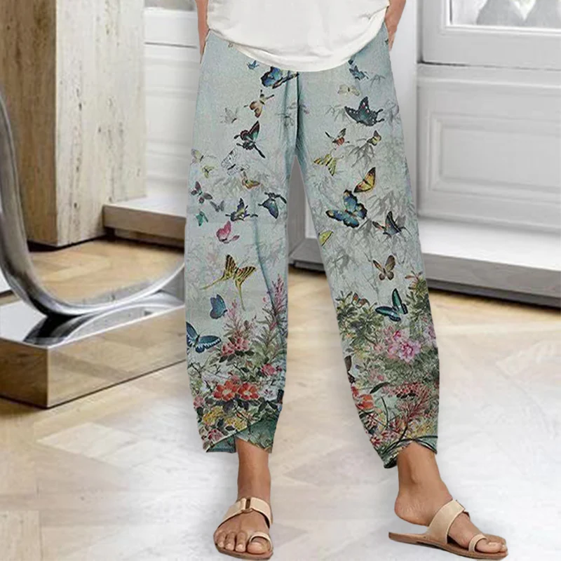 Women's Butterfly Print Trousers Women's Butterfly Print Trousers