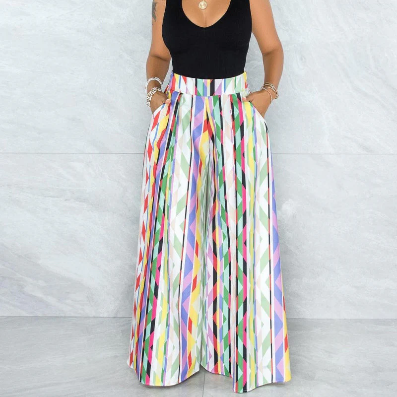 Casual Street Mid Waist Full Length Wide Leg Pants Casual Street Mid Waist Full Length Wide Leg Pants