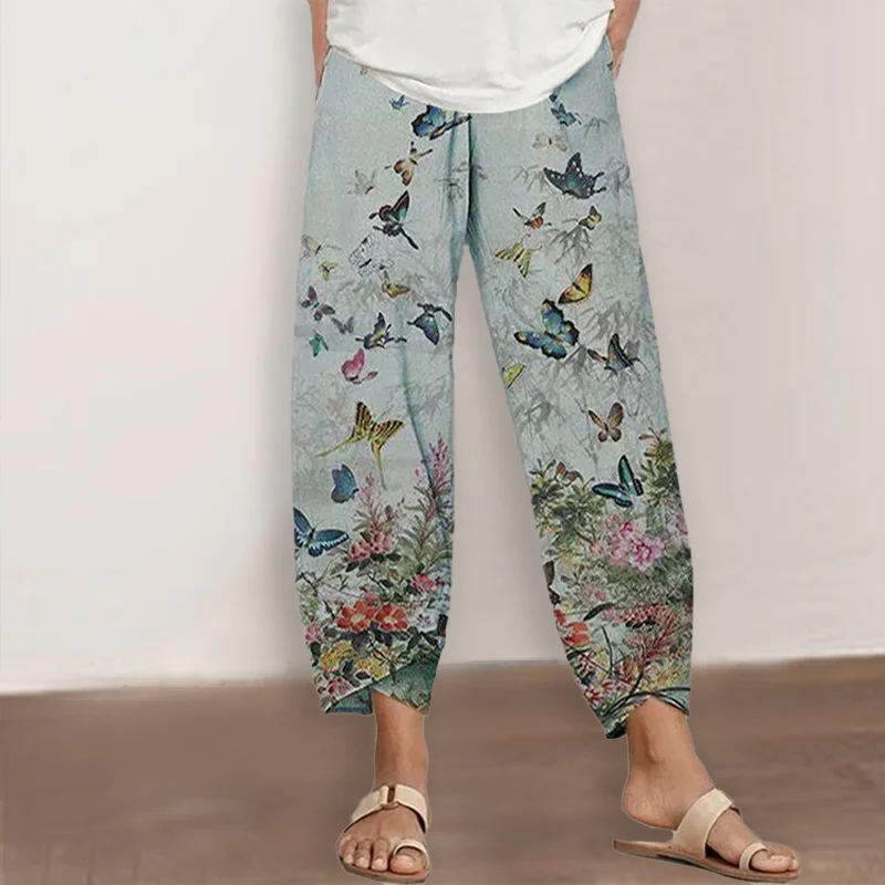 Women's Butterfly Print Trousers Women's Butterfly Print Trousers