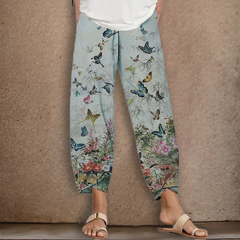 Women's Butterfly Print Trousers Women's Butterfly Print Trousers