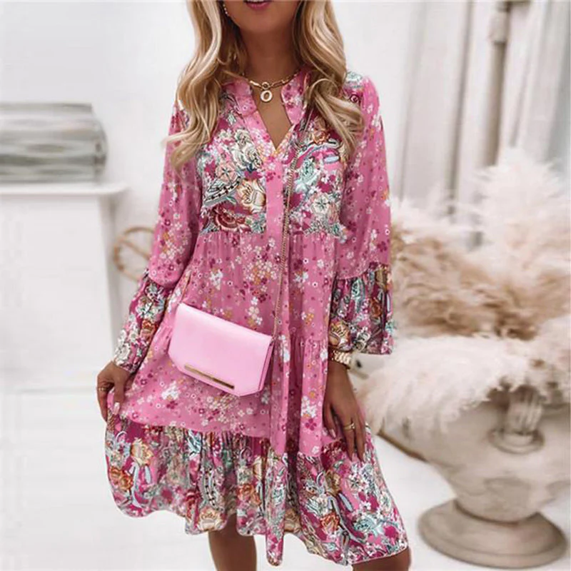 Long-Sleeved Floral Dress Long-Sleeved Floral Dress