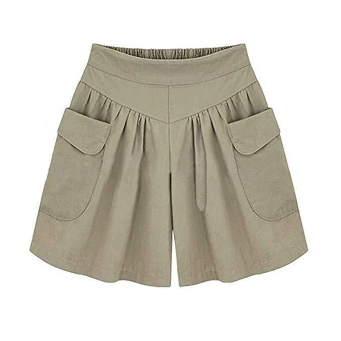 Loose Soft Cotton Wide Leg Pocket Shorts Loose Soft Cotton Wide Leg Pocket Shorts