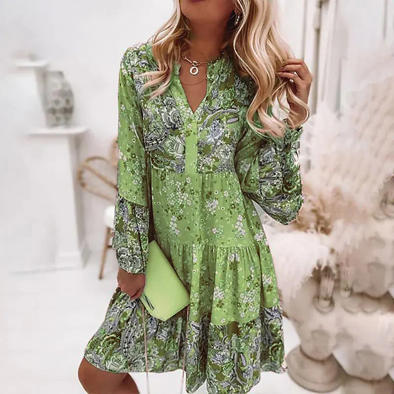 Long-Sleeved Floral Dress Long-Sleeved Floral Dress