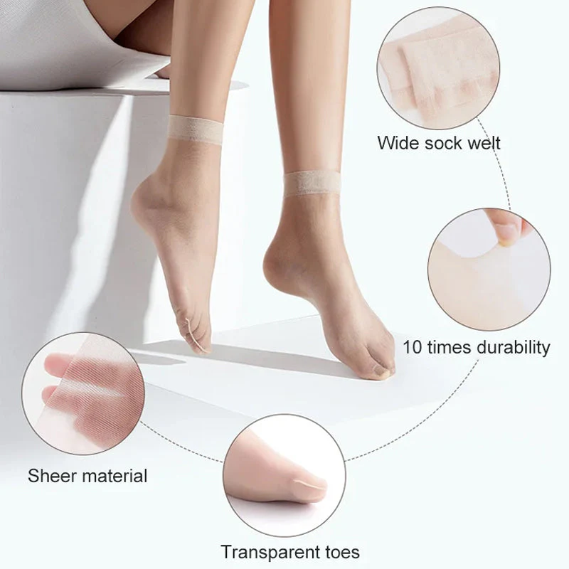 Women's Sheer Crystal Silk Socks Women's Sheer Crystal Silk Socks