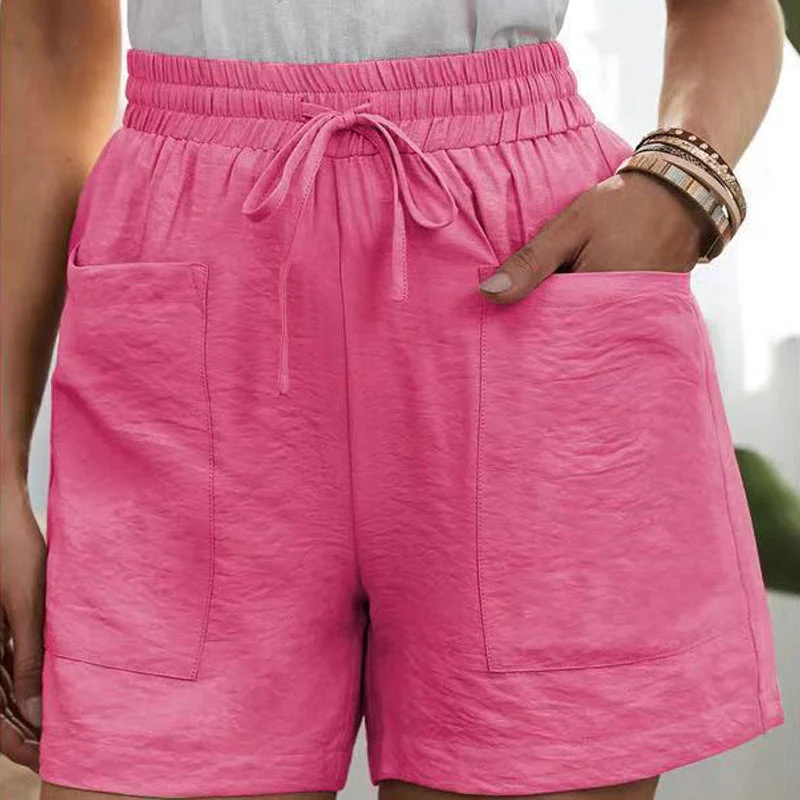 Women's Solid Color Two Pockets Short Trousers Women's Solid Color Two Pockets Short Trousers