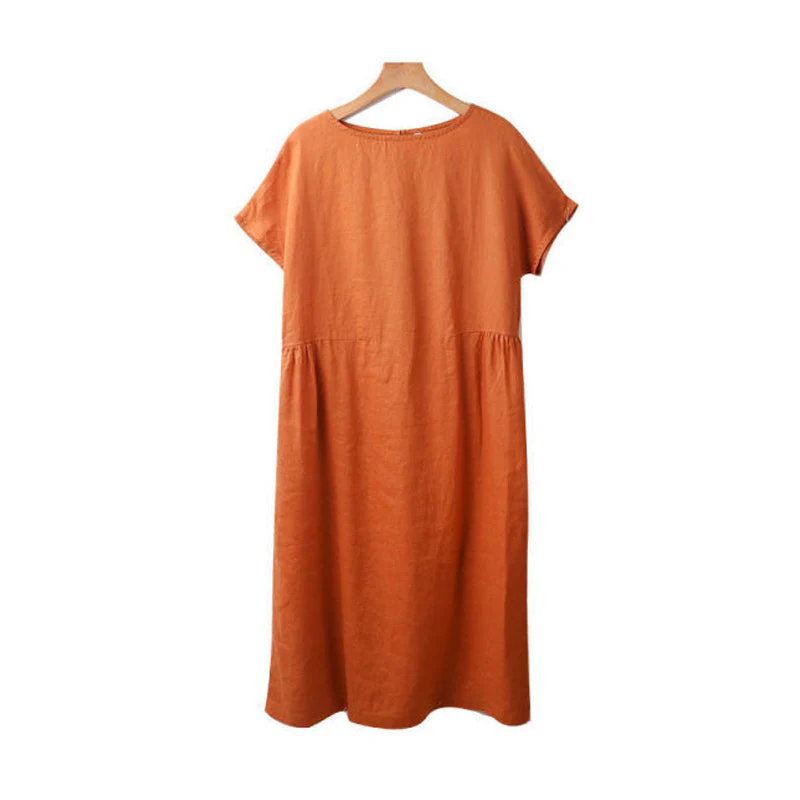 Simple Solid Color Short Sleeve Dress Simple Solid Color Short Sleeve Dress