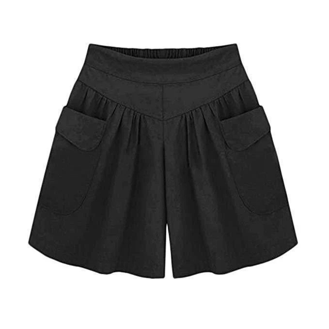 Loose Soft Cotton Wide Leg Pocket Shorts Loose Soft Cotton Wide Leg Pocket Shorts